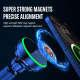 Support De Téléphone Voiture Magnétique Avec Chargeur Sans Fil 25 W Refroidi Pour Grille D’Aération Éclairage RGB Protection ...