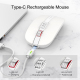 Souris Sans Fil 2400DPI Dual Mode 2.4GHz Bluetooth 5.1 Métallique Grise Haute Précision 6 Boutons Mute Design Longue Durée Ba...