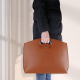 Sacoche Ordinateur Portable Étanche En Cuir PU Pour Laptop 12-14 Pouces Marron Doublure Polaire Confortable Et Résistante - w...