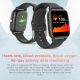 Montre Connectée Écran Couleur 1.4 Pouces Étanche IP67 Mesure Température Corporelle Surveillance Fréquence Cardiaque et Tens...