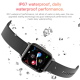 Montre Connectée Écran Couleur 1.4 Pouces Étanche IP67 Mesure Température Corporelle Surveillance Fréquence Cardiaque et Tens...