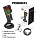 Microphone Condensateur De Bureau Pour Streaming Avec Éclairage RGB Réduction Du Bruit Connexion Sans Fil Et Mode Muet - www....