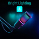 Microphone condensateur de streaming noir sur bras articulé avec un éclairage RGB lumineux multicolore - Yonis Y-42017-0