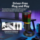Microphone Condensateur De Bureau Pour Streaming Avec Éclairage RGB Réduction Du Bruit Connexion Sans Fil Et Mode Muet - www....