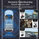 Dashcam 1080P HD Panoramique Enregistrement Triple WiFi Support Mobile APP Écran IPS LCD 3 Pouces Carte Mémoire Jusqu'à 128GB...