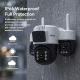 Caméra De Surveillance Panoramique 360° Triple Objectif 6MP Vision Nocturne Couleur Audio Bidirectionnel WiFi Double Bande - ...