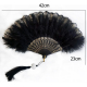 Éventail À Main À Plumes Vintage Pour Mariage Et Cosplay Blanc Avec Paillettes Dorées 14 Baleines 23 X 42 Cm - www.yonis-shop...