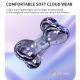 Ecouteurs Bluetooth Mini Invisibles Sans Fil Avec Réduction Active Du Bruit Et Confort Nuage Léger Couleur Violette - www.yon...