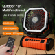 Ventilateur De Camping 3 En 1 Avec Batterie 20000 mAh Éclairage LED Et Crochet Pour Tente Ou Table - www.yonis-shop.com