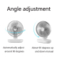Ventilateur De Bureau USB Silencieux Avec Oscillation Automatique Autonomie 15 Heures Batterie 4000 mAh 4 Vitesses Rose Poudr...