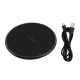 Chargeur Sans-Fil Qi Charge Rapide Induction Universel Micro USB LED Ultra-fin Noir - www.yonis-shop.com