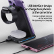 Chargeur Sans Fil Multifonction Pliable 5 en 1 Noir Puissance 15W Avec Lumière LED et Double Port USB - www.yonis-shop.com