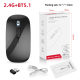 Souris Sans Fil Rechargeable 1600DPI Dual Mode 2.4GHz Bluetooth 5.1 Silencieuse Haute Résolution - www.yonis-shop.com