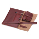 Sacoche Ordinateur Portable En Cuir Véritable Pour Laptop Et Tablette 15 Pouces Et Moins Rouge Bordeaux - www.yonis-shop.com