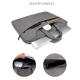 Sacoche Ordinateur Portable en Cuir Givré avec Sangle Amovible Résistante et Antichoc Taille 14.1-15.4 Pouces Couleur Gris Cl...