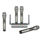 Système De Microphone Sans Fil Professionnel 4 Canaux Avec 4 Micros Portatifs UHF Longue Portée