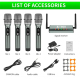 Système De Microphone Sans Fil Professionnel 4 Canaux Avec 4 Micros Portatifs UHF Longue Portée - www.yonis-shop.com