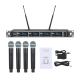 Microphone Sans Fil UHF 4 Canaux Avec Récepteur Métallique Et Écran LCD Pour Événements Extérieurs - www.yonis-shop.com