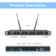 Microphone Sans Fil UHF 4 Canaux Avec Récepteur Métallique Et Écran LCD Pour Événements Extérieurs - www.yonis-shop.com