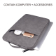 Sacoche Ordinateur Portable En Peau De Mouton Élégante Gris Taille 14.1-15.4 Pouces Protection Choc Ultra Fine Et Légère - ww...