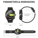 Montre Connectée Sportive Avec Écouteurs Intégrés Écran 1.52 Pouces Moniteur Santé Bluetooth 5.0 Etanche IP67 - www.yonis-sho...