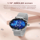 Montre Connectée Écran Couleur 1.19 Pouces Surveillance Fréquence Cardiaque Tension Artérielle Oxygène Sang Bluetooth 5.2 Mul...