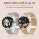 Montre Connectée Écran Couleur 1.19 Pouces Surveillance Fréquence Cardiaque Tension Artérielle Oxygène Sang Bluetooth 5.2 Mul...