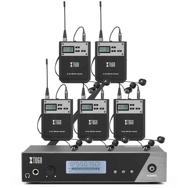 Microphone Professionnel Sans Fil Pour Moniteur Intra-Auriculaire Avec 5 Récepteurs Ultra Haute Fréquence Signal Puissant Et ...