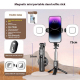 Perche À Selfie Et Trépied Pour Téléphone MagSafe Avec Télécommande Bluetooth Éclairage LED Double Et Rotation 360° - www.yon...