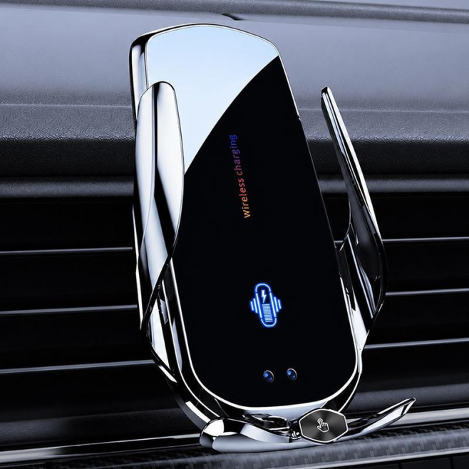 Support Téléphone Voiture Chargeur Sans Fil Magnétique Infrarouge 15 W Rotation 360° Avec Coque - www.yonis-shop.com