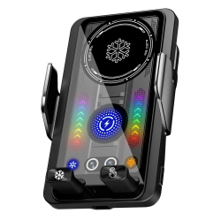 Support Téléphone Voiture Avec Chargeur Sans Fil 15W Et Refroidissement TEC Pour Grille D’Aération