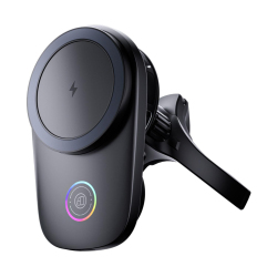 Support Téléphone Pour Voiture À Grille D’Aération Charge Sans Fil Magnétique 15 W Aimants Puissants Rotation 360°