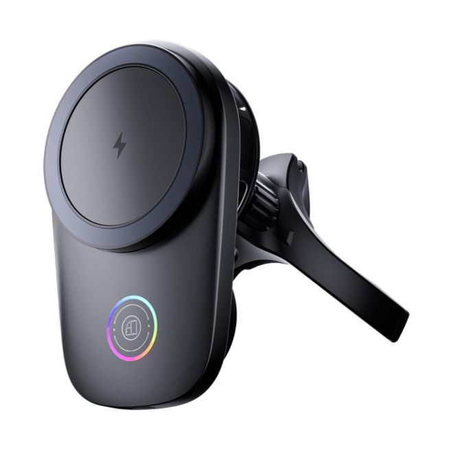 Support Téléphone Pour Voiture À Grille D’Aération Charge Sans Fil Magnétique 15 W Aimants Puissants Rotation 360° - www.yoni...