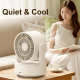Ventilateur De Bureau 3 En 1 Sans Pales Avec Miroir Cosmétique Éclairage LED Rechargeable 5 Vitesses Oscillant - www.yonis-sh...