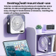 Ventilateur De Bureau Silencieux 100 Vitesses Écran Numérique Veilleuse Minuterie Fixation Murale Rechargeable USB-C - www.yo...