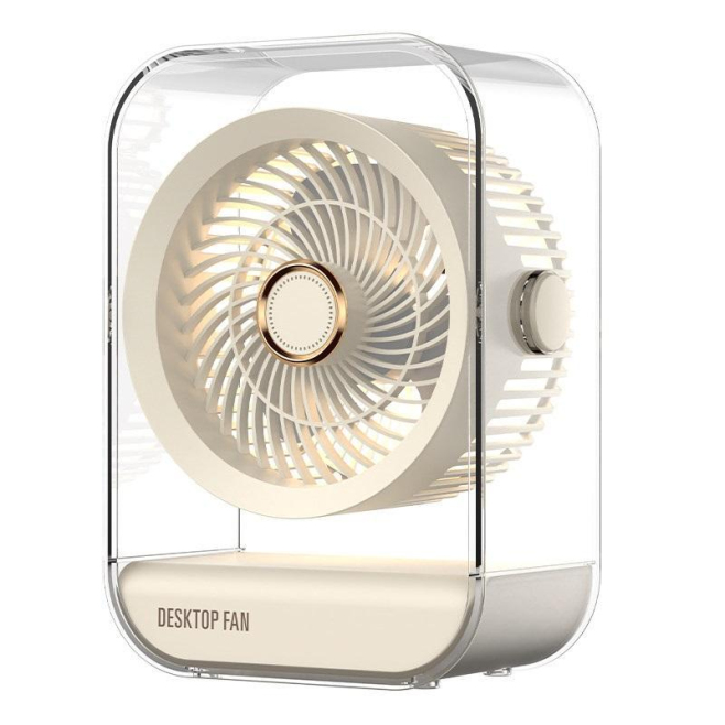 Ventilateur De Bureau Rechargeable USB Avec Éclairage Nocturne Silencieux 35 dB À 5 Vitesses Batterie 1200mAh - www.yonis-sho...