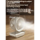 Ventilateur De Bureau Rechargeable USB Avec Éclairage Nocturne Silencieux 35 dB À 5 Vitesses Batterie 1200mAh - www.yonis-sho...