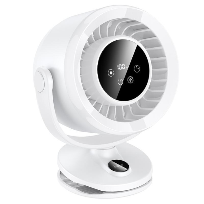 Ventilateur De Table À Pince Rechargeable Avec Oscillation Automatique Écran Numérique Batterie 3600 mAh 5 Vitesses - www.yon...