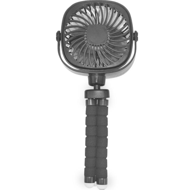 Ventilateur Portable USB 4 En 1 Silencieux À 3 Vitesses Rotation 360° Batterie 1200 mAh Noir - www.yonis-shop.com