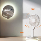 Ventilateur De Bureau Et Mural Pliable Avec Lumière LED Télécommande 3 Vitesses Rotation 180° Batterie 4000 mAh - www.yonis-s...