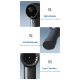# Mini Ventilateur Portable À Turbine 100 Niveaux Écran LCD Batterie 3000 mAh USB-C Blanc - www.yonis-shop.com