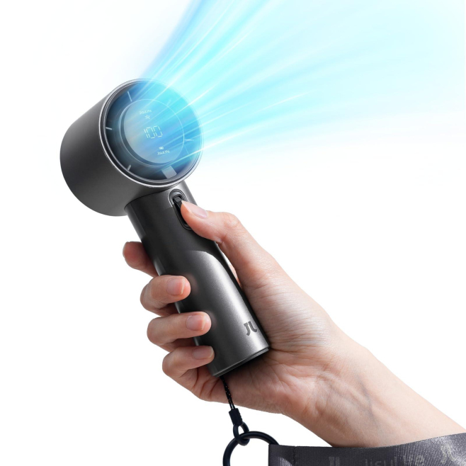 Mini Ventilateur Portable USB Rechargeable À Main Et De Bureau Haute Puissance 100 Vitesses Batterie 5000mAh Autonomie 15h Éc...