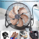 Ventilateur Sur Pied Industriel 20 Pouces 6 Pales En Aluminium 8 Vitesses Puissant Et Orientable À 150° - www.yonis-shop.com