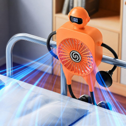 Ventilateur De Bureau Rechargeable Avec Affichage Numérique 100 Vitesses Succion Support Téléphone Tablette Type C