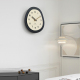 Horloge Murale Ovale Minimaliste En Bois De Noyer Silencieuse Avec Pendule Décorative Format Moyen