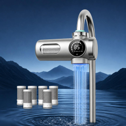 Robinet Purificateur D Eau Intelligent À Filtre 10 Étages Stérilisation UV Supérieure À 99% Écran Numérique Sans Recharge