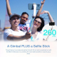 Stabilisateur Gimbal Pour Smartphone Avec Perche Selfie Télescopique 20 Pouces Suivi Automatique Du Sujet Autonomie 5H30 - ww...
