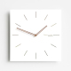Horloge Murale Carrée 12 Pouces Silencieuse Avec Aiguilles En Bois Design Blanc Géométrique - www.yonis-shop.com