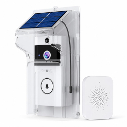 Sonnette Vidéo Connectée 1MP Avec Vision Nocturne Audio Bidirectionnel Détection PIR Wi-Fi 2,4 GHz Et Carillon Intérieur