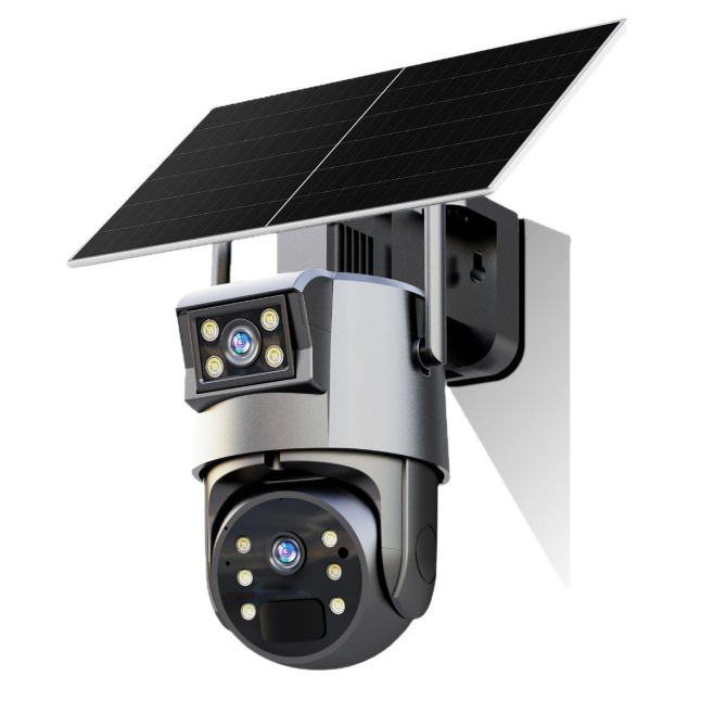 Caméra De Surveillance Solaire Connectée 4G Double Objectif 1080P Batterie 10400mAh Vision Nocturne Couleur IP66 - www.yonis-...